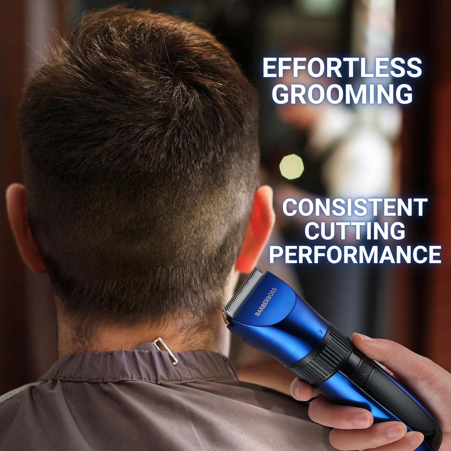 BarberBoss – tondeuse barbe/cheveux – étanche, céramique, LED, charge rapide – QR-2082