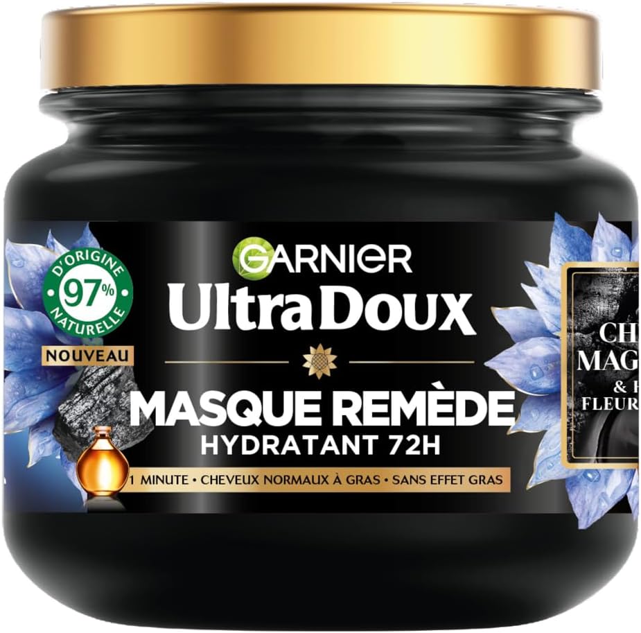 Garnier - Ultra Doux Charbon Magnétique - masque 340ml - soin purifiant