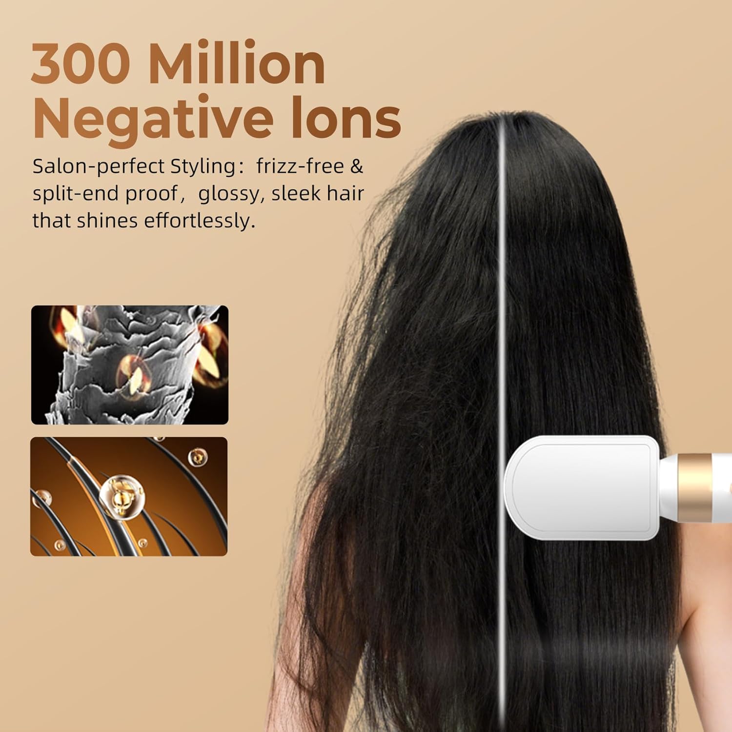 UKLISS - Air Styler 7 en 1 - brosse, boucleur, diffuseur - séchage rapide