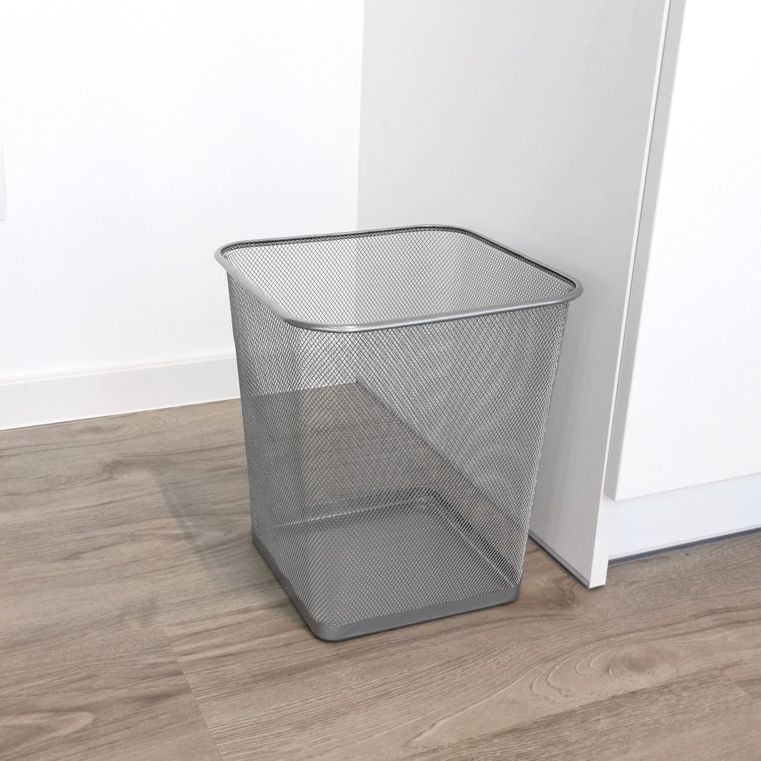 D.RECT - poubelle treillis métal 18L, lot de 2, argent