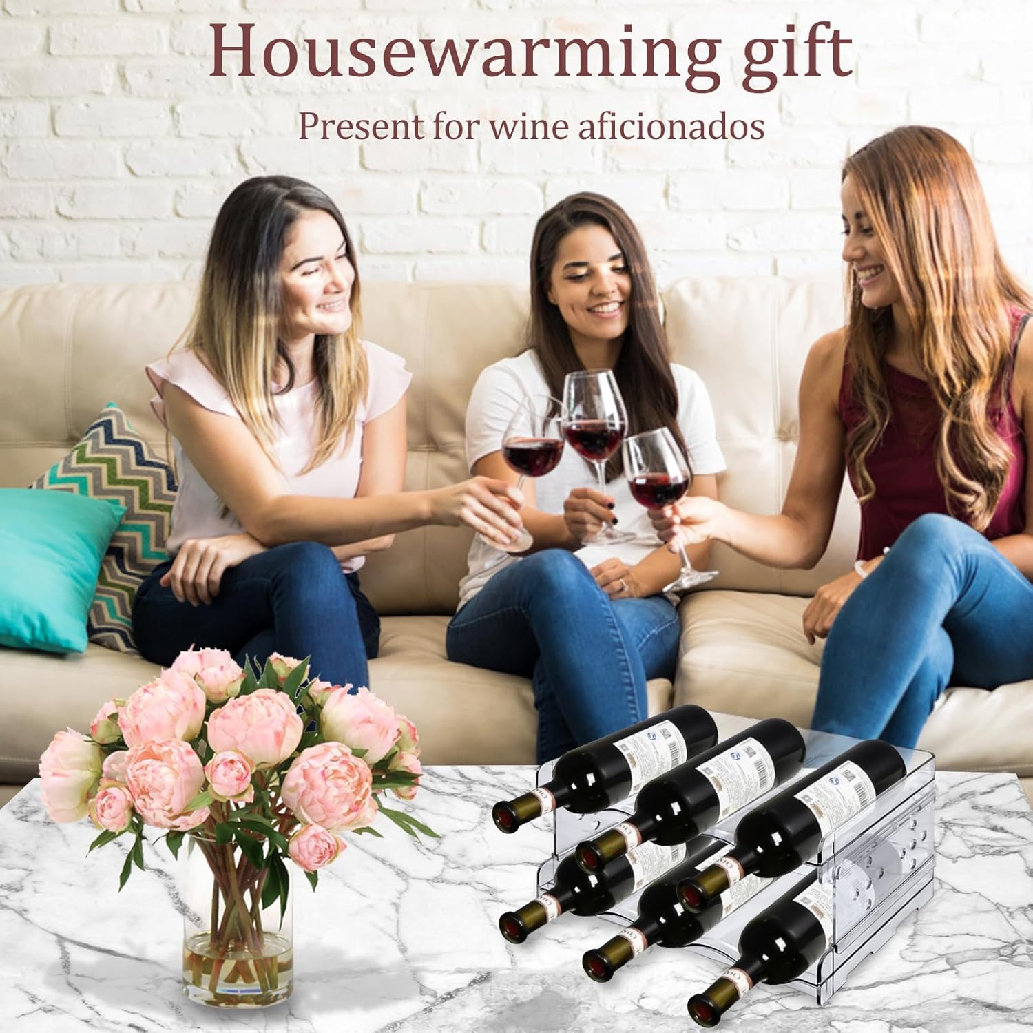 MXTIMWAN - Porte-bouteilles empilable, 2 niveaux, range vin, cuisine, MXTIMWAN