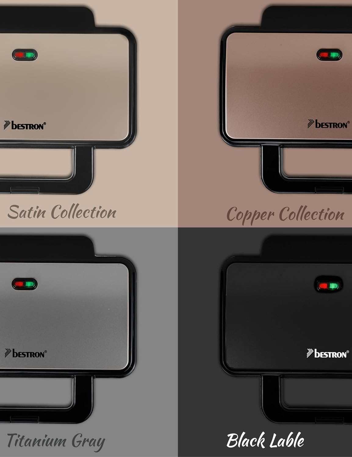 Bestron - appareil croque monsieur XL - noir - 2 sandwiches, température auto