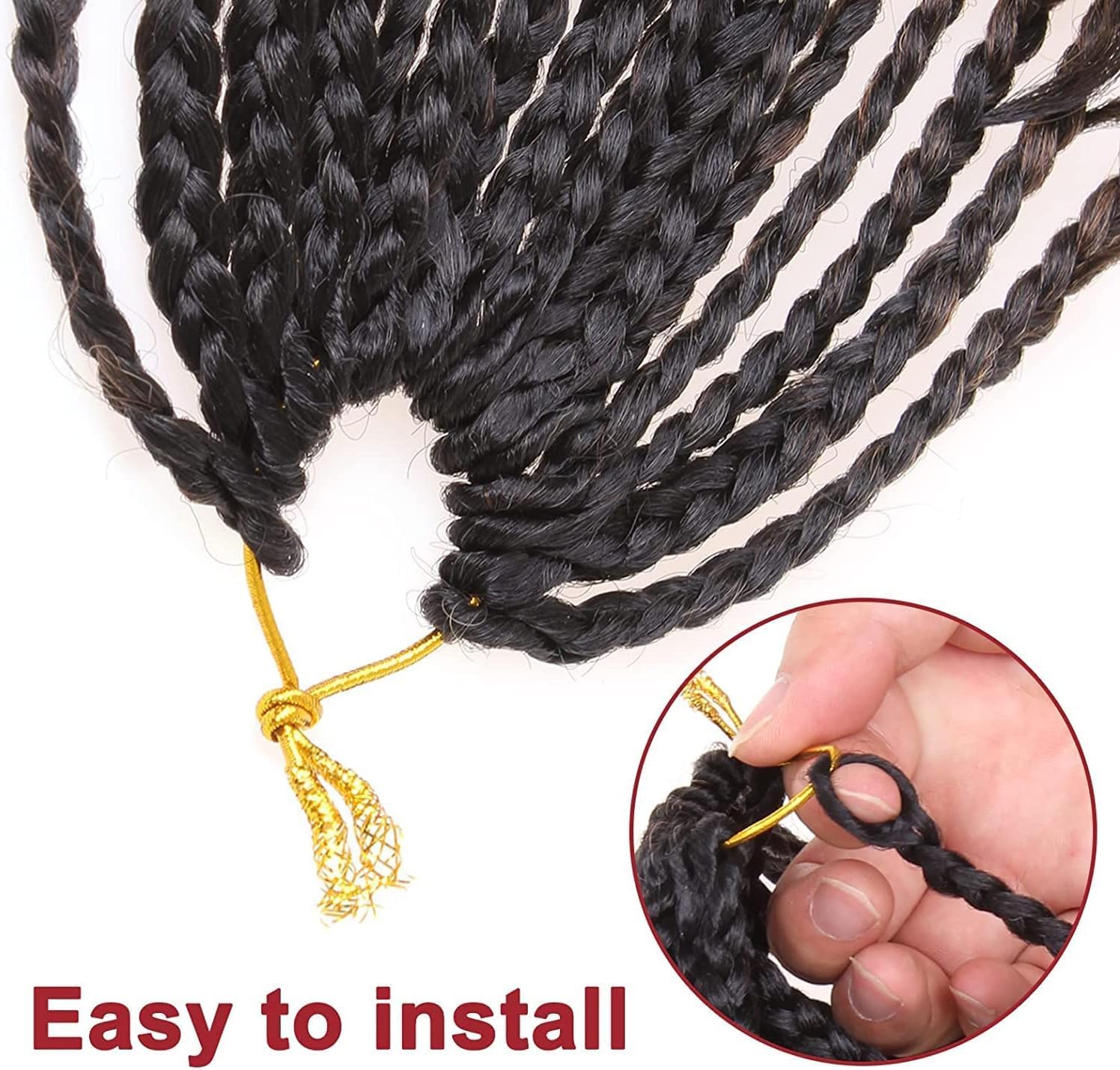 Xtrend - extensions tressées longues 76 cm - bouclées préformées, 8 paquets, 12 mèches/pqt, noir - 53#