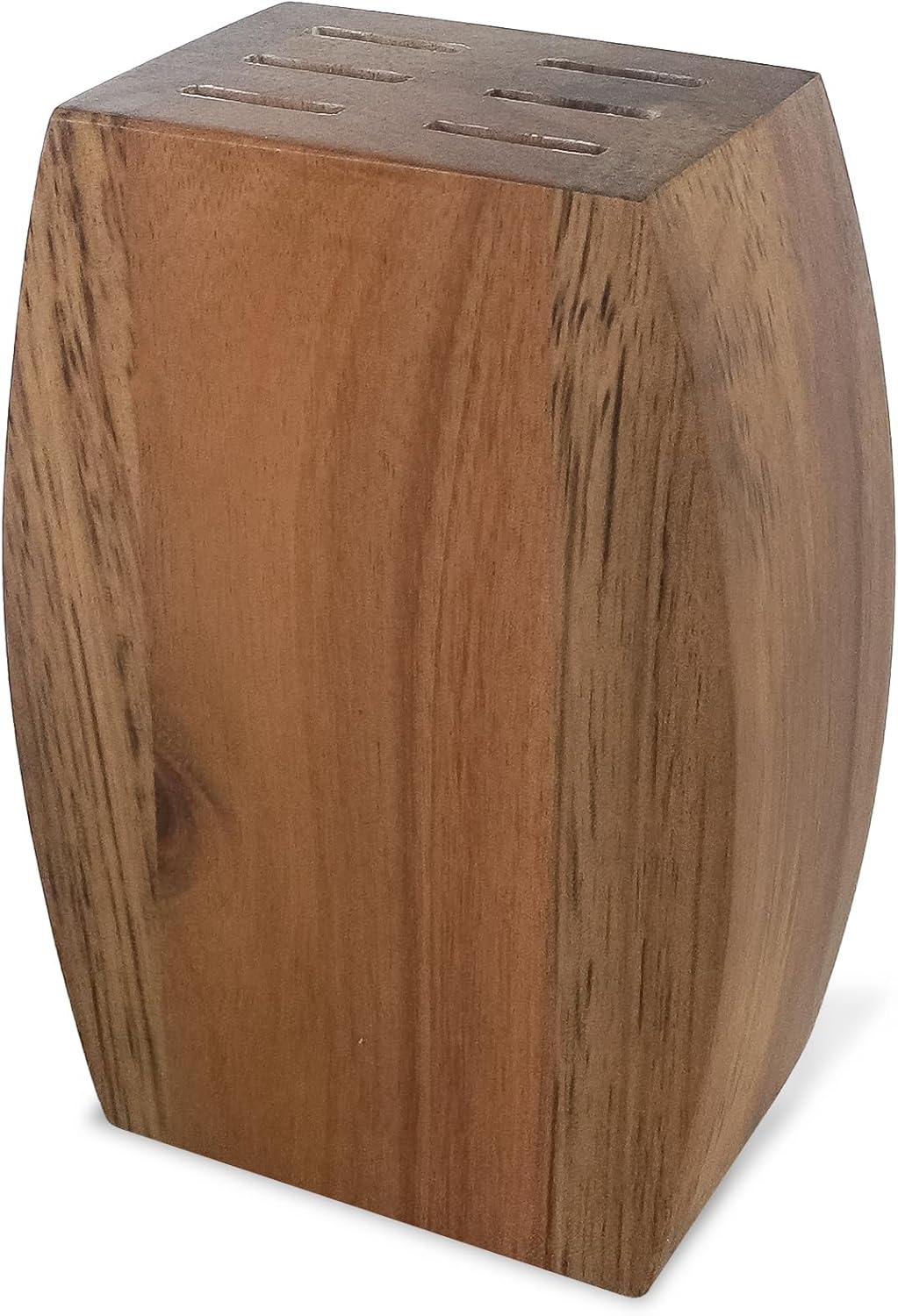 Lou Laguiole - Jet - 9x5x12 cm - Bloc bois acacia, 6 couteaux inox 13C