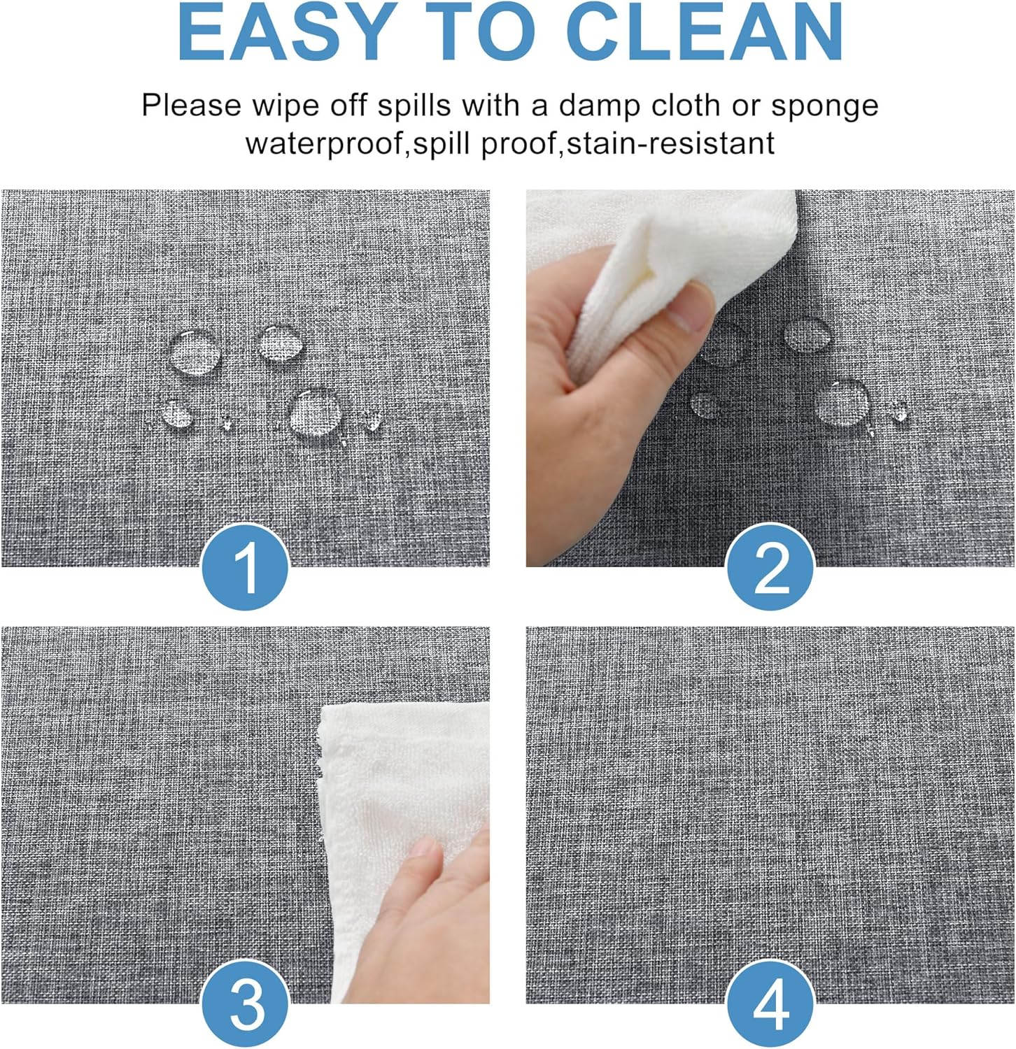 DWCN - Effet Lin 120 cm - nappe ronde imperméable, anti-tache