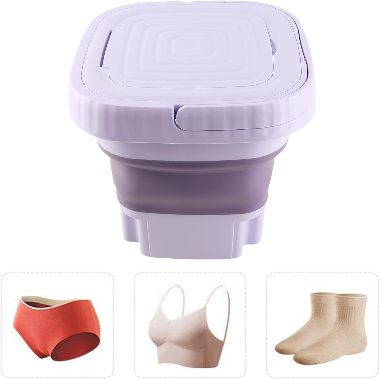 Machine à laver portable pliable - 11L - mini lave-linge compact, tuyau de vidange, prise UE