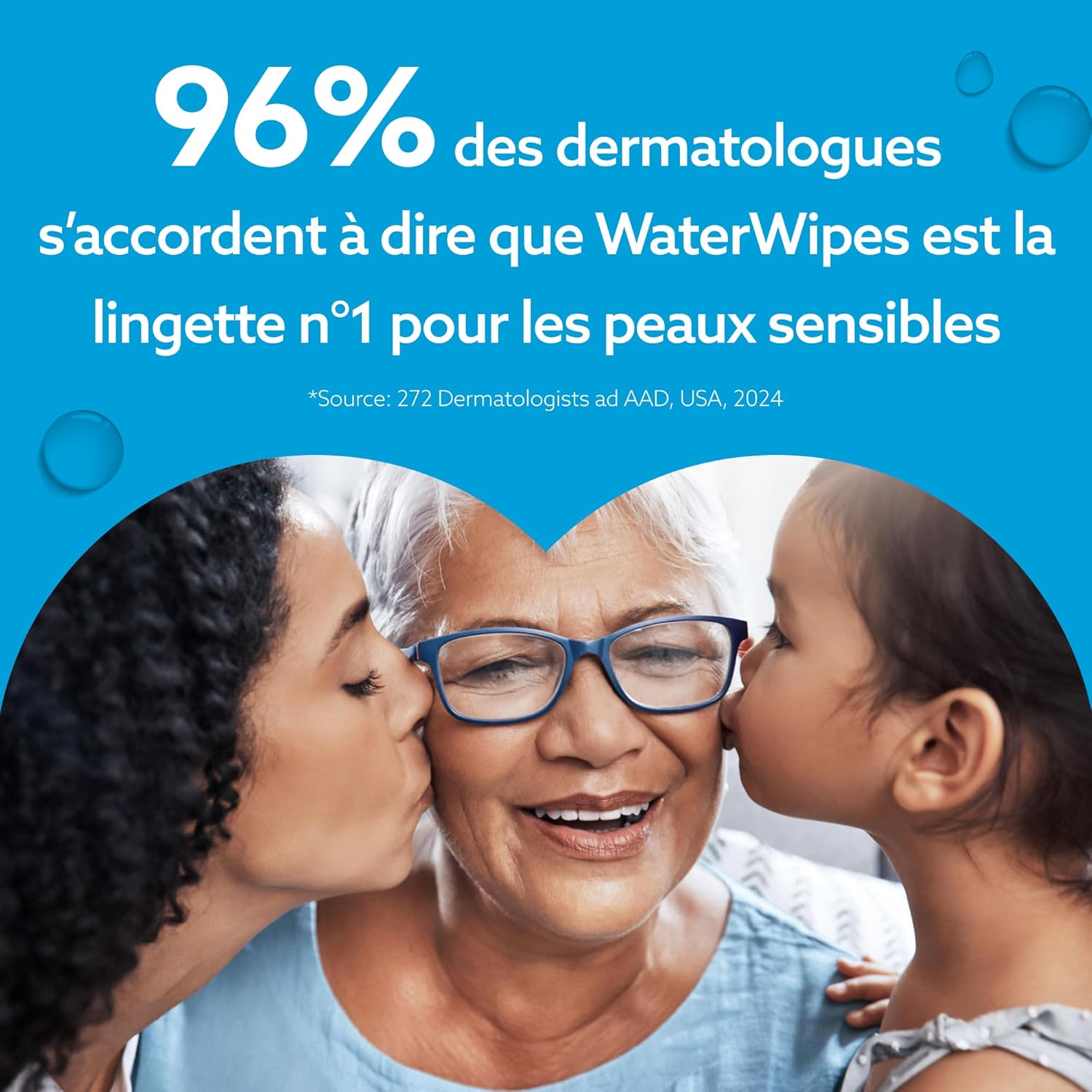 WaterWipes - Sensitive+ - 360 unités - 99,9% eau, non parfumé, 3-en-1