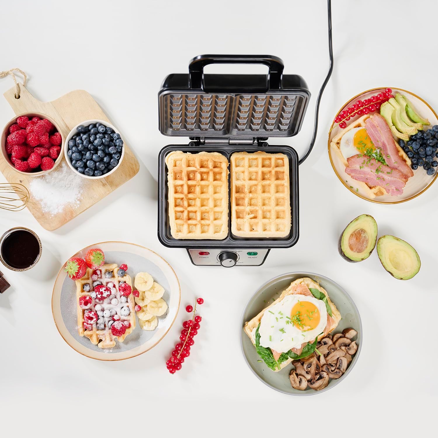 Tristar - Gaufrier WF-2195 - 2 gaufres - 1 000W, acier inoxydable