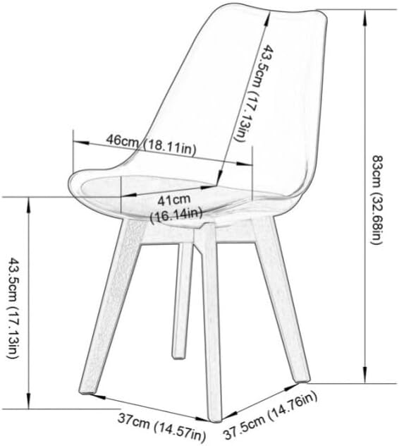EGGREE - Lot de 4 chaises scandinaves bois hêtre, coussins cuir blanc, dossier transparent, testées SGS