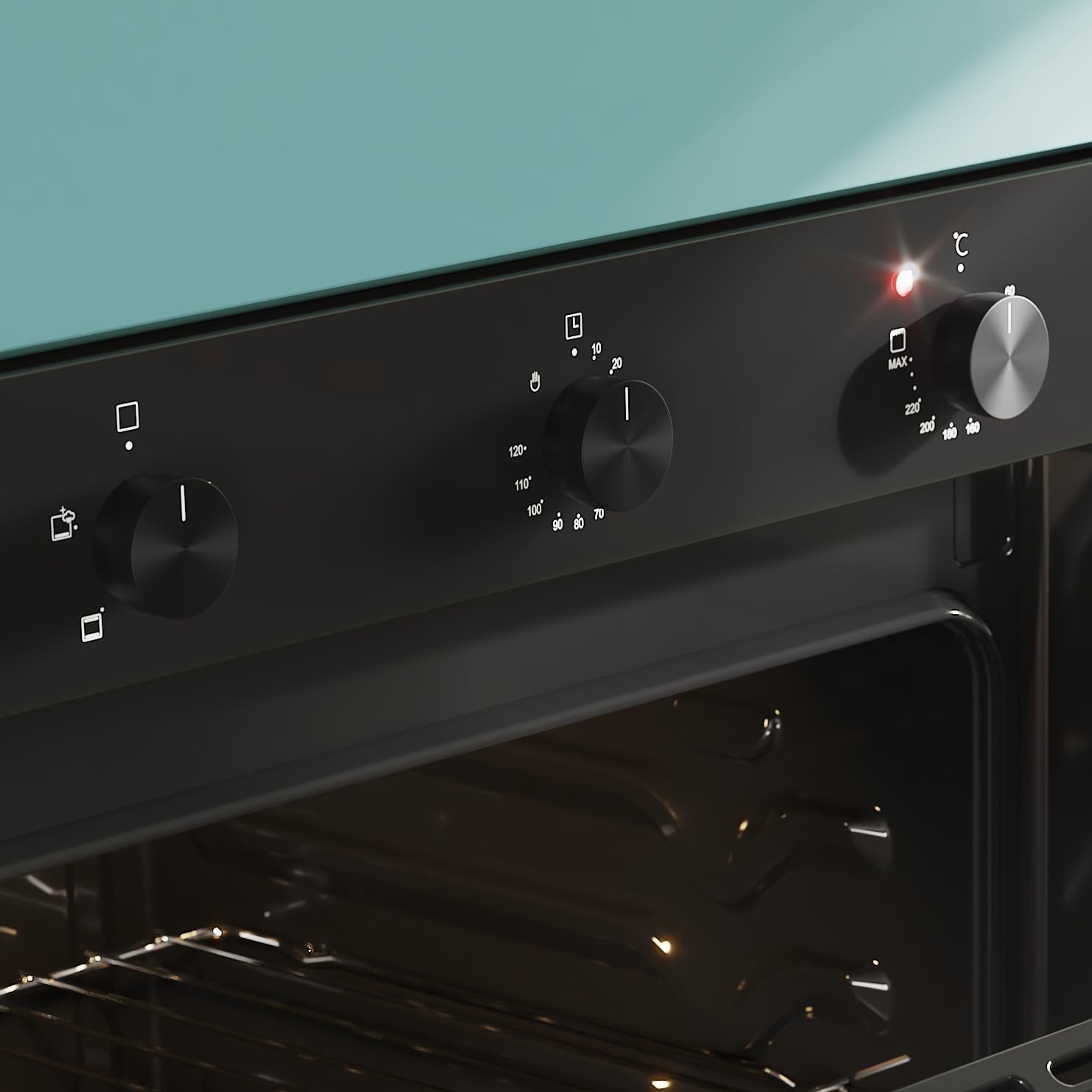 Cecotec - Bolero Hexa Glass Black - 77L, 2800W, vapeur, minuterie, C136000