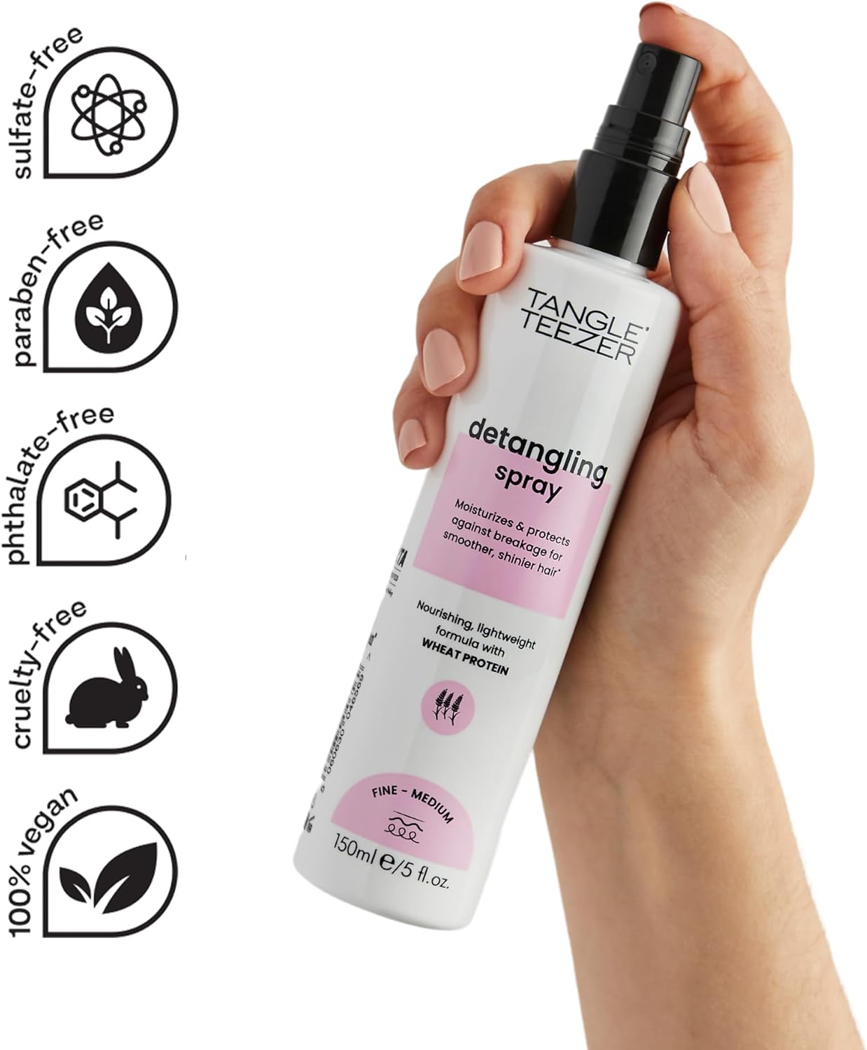 Tangle Teezer - Spray Démêlant - format spray - hydrate, nourrit, végan, protéine de blé, spécial cheveux fins