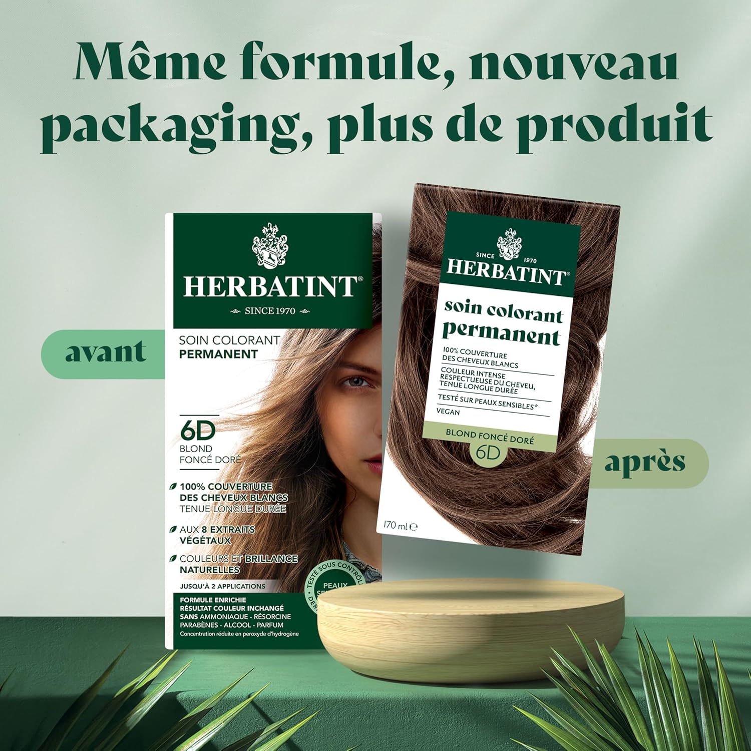 Herbatint - Soin Colorant 6D - 170ml - sans ammoniaque, couvre 100% cheveux blancs