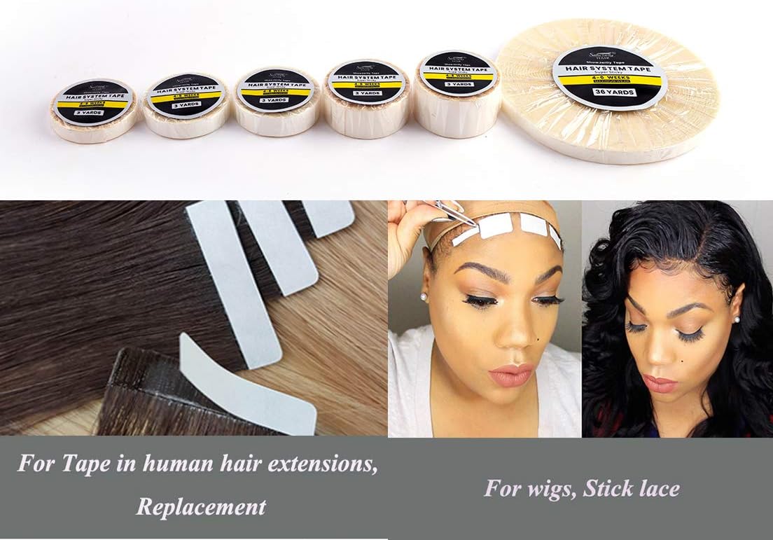 ShowJarlly - rouleau de ruban adhésif lace 1.0cm*3Yards extra fort blanc