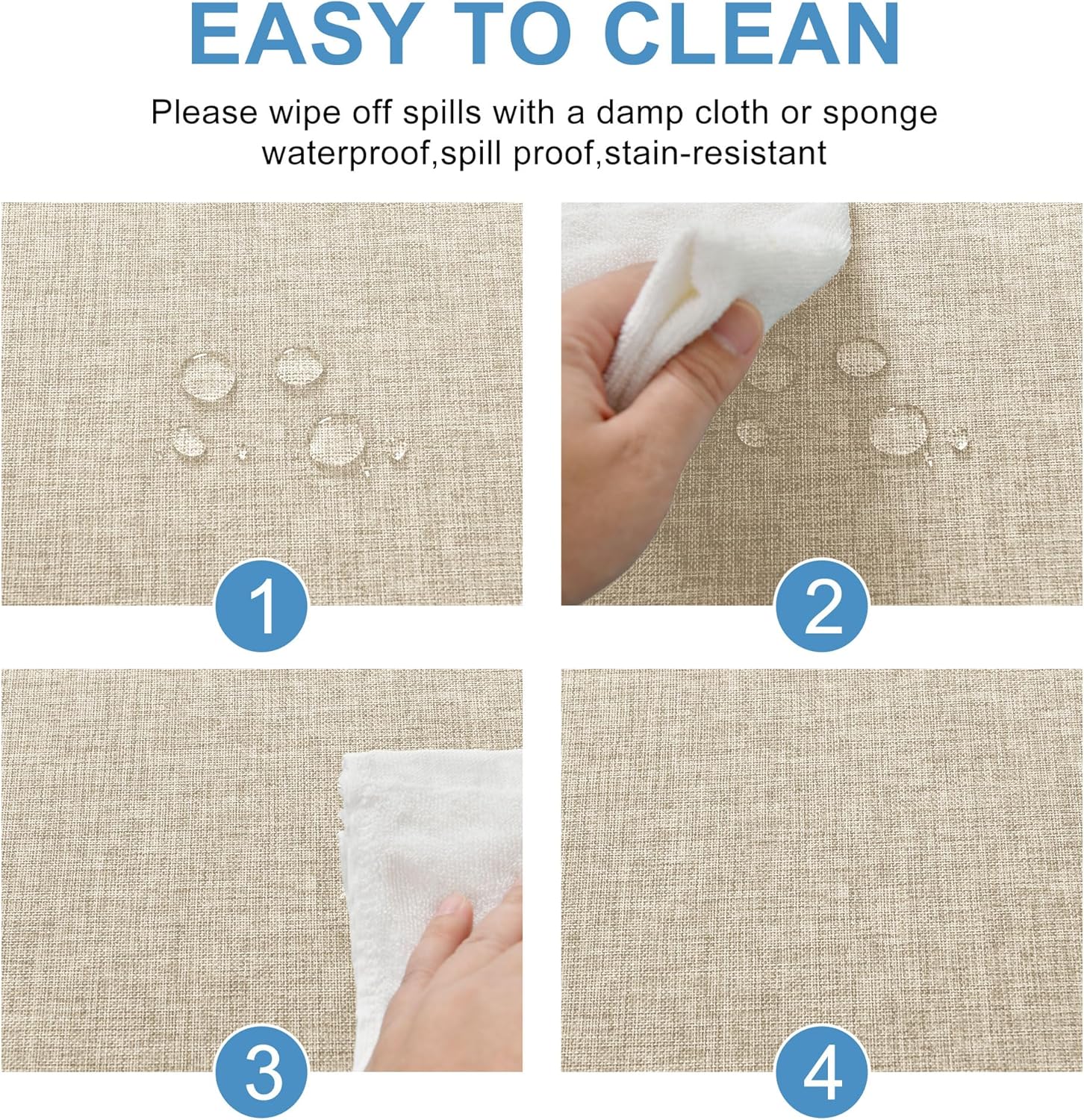 Nappe ronde - lin beige 160 cm - imperméable, lavable, salle à manger