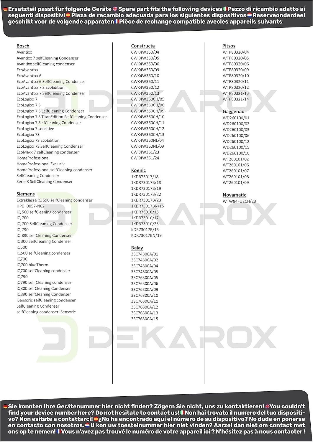 Bosch Siemens - série Avantixx iQ300-700 - clapet entretien 6 vis - pour échangeur de chaleur 00646776