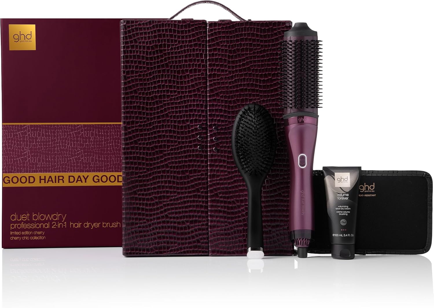 ghd - Duet Blowdry Bordeaux - brosse 2-en-1 crème volume, brushing durable
