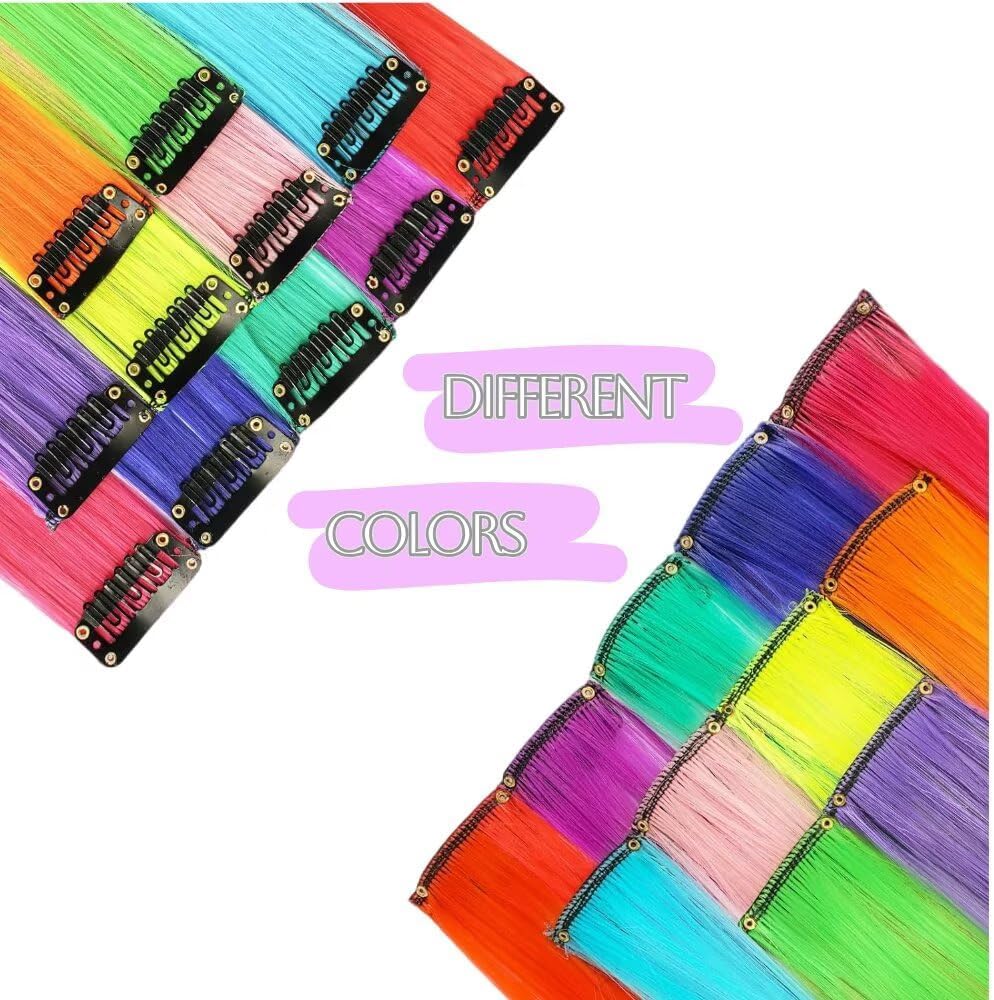 jOOceeBaby - Extensions à clip 55cm - 12 pièces vert néon naturel