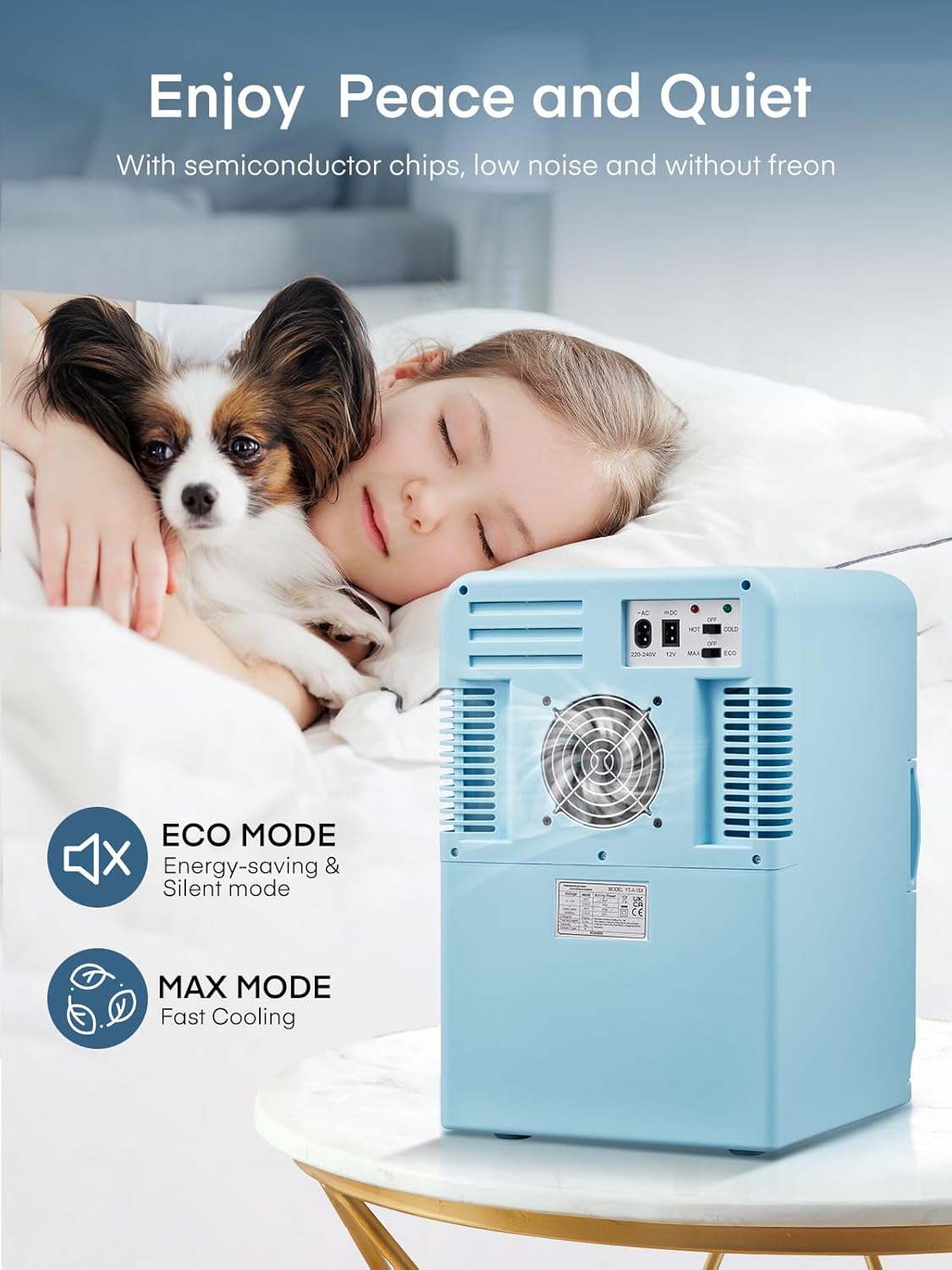 FOHERE - Mini Frigo 15L - compact, chaud/froid, silencieux, portable