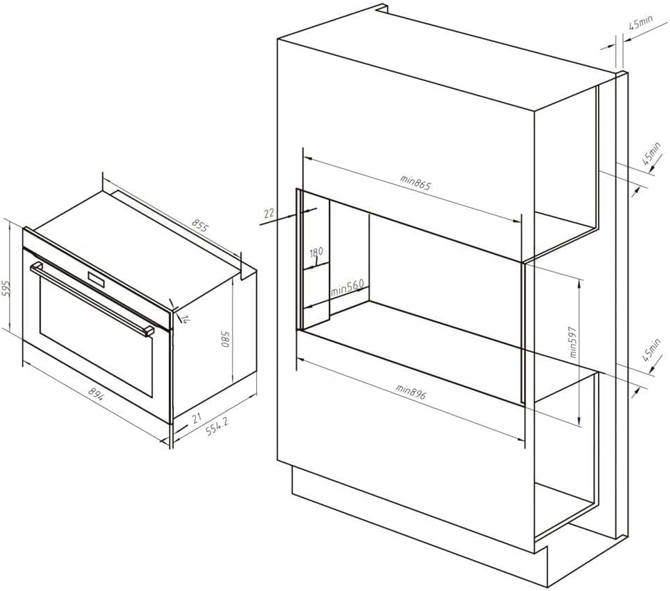 Cecotec - Bolero Hexa - 133L - Inox, 11 fonctions, 3800W, Airfryer AF319000
