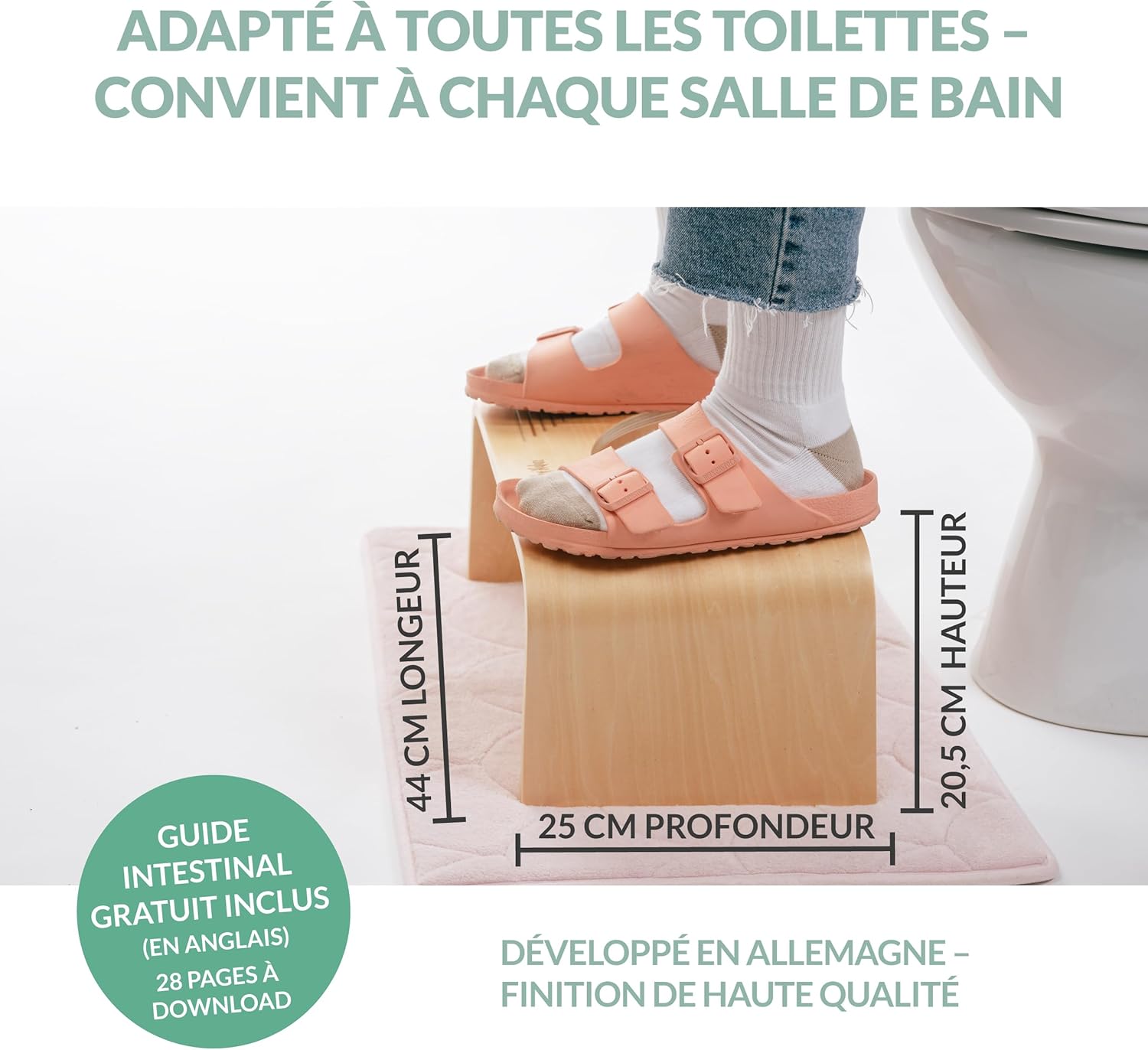 Nature HOCA - tabouret WC bois FSC - ergonomique - aide constipation
