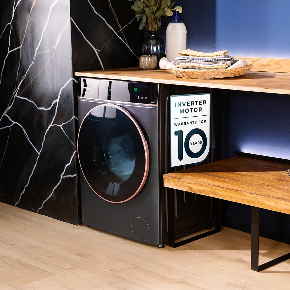 Cecotec - Bolero DressCode 8kg frontal, acier, 1400tr, 10,3