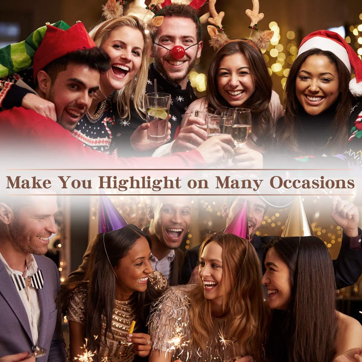 Dreamlover - Bonnet de perruque en maille, long, marron, lot de 2