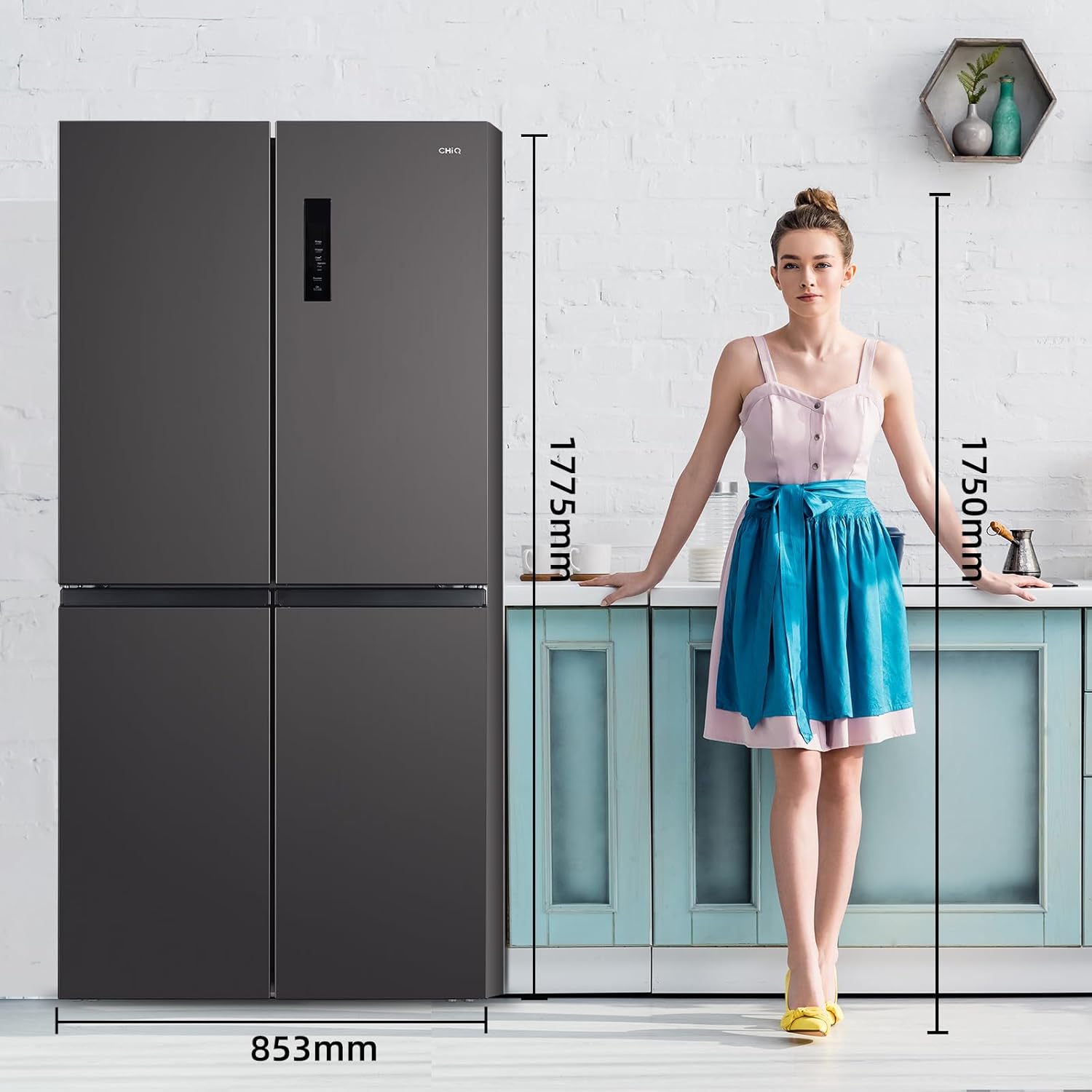 CHIQ - américain multi-portes 503L - Inverter, No Frost, tactile, 177,5x85,3x69,8cm - CCD503NEIBE