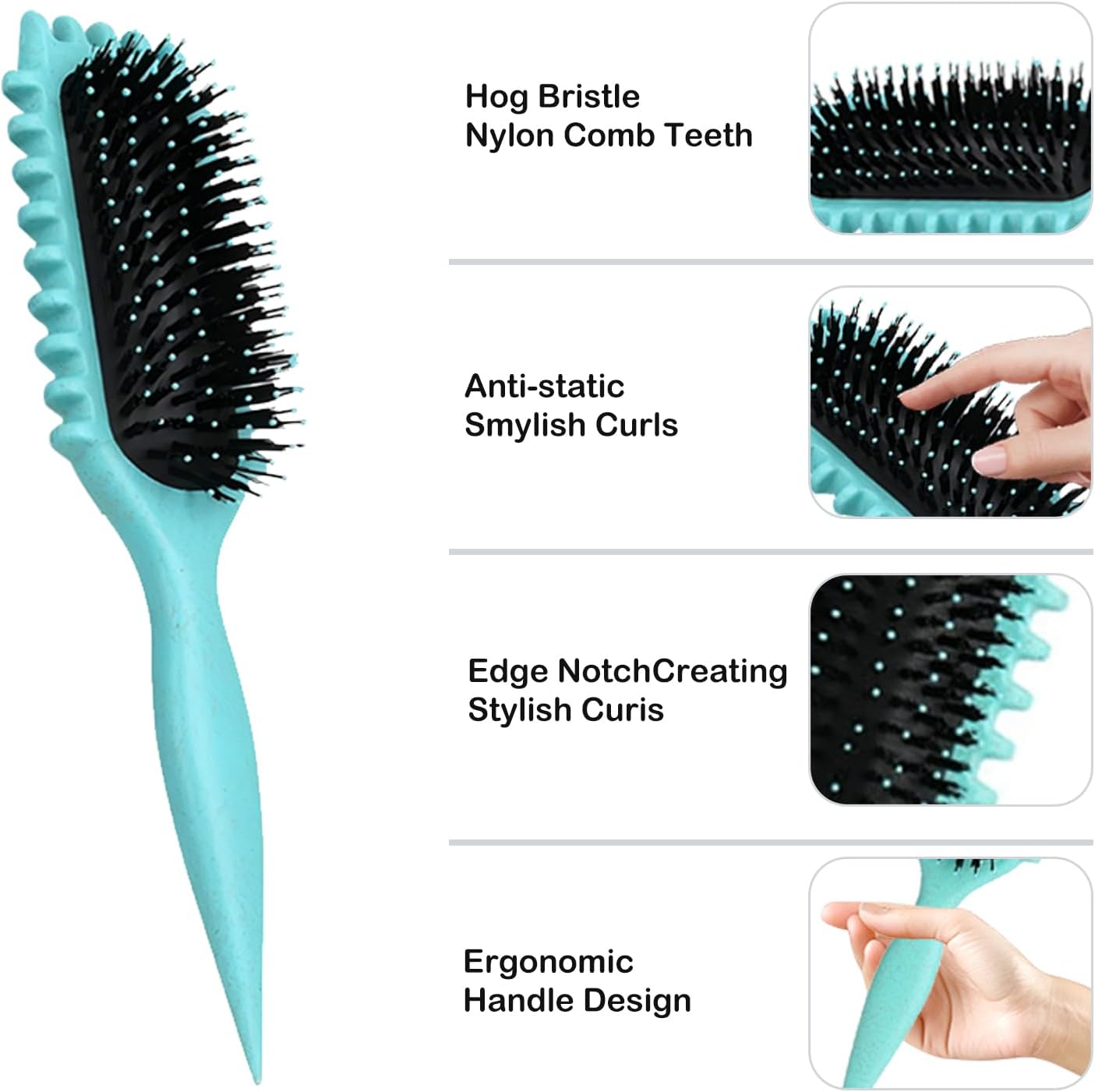 Brosse à boucler - coiffante 28cm - fixation et modelage des boucles