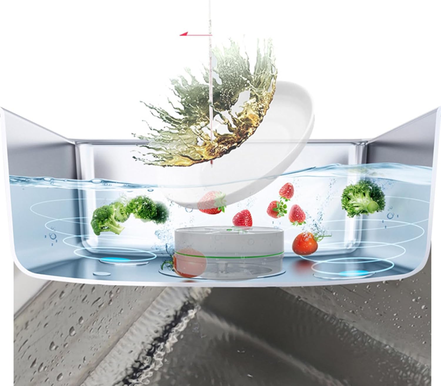 Machine à laver automatique portable - compact, sans fil, cuisine, légumes