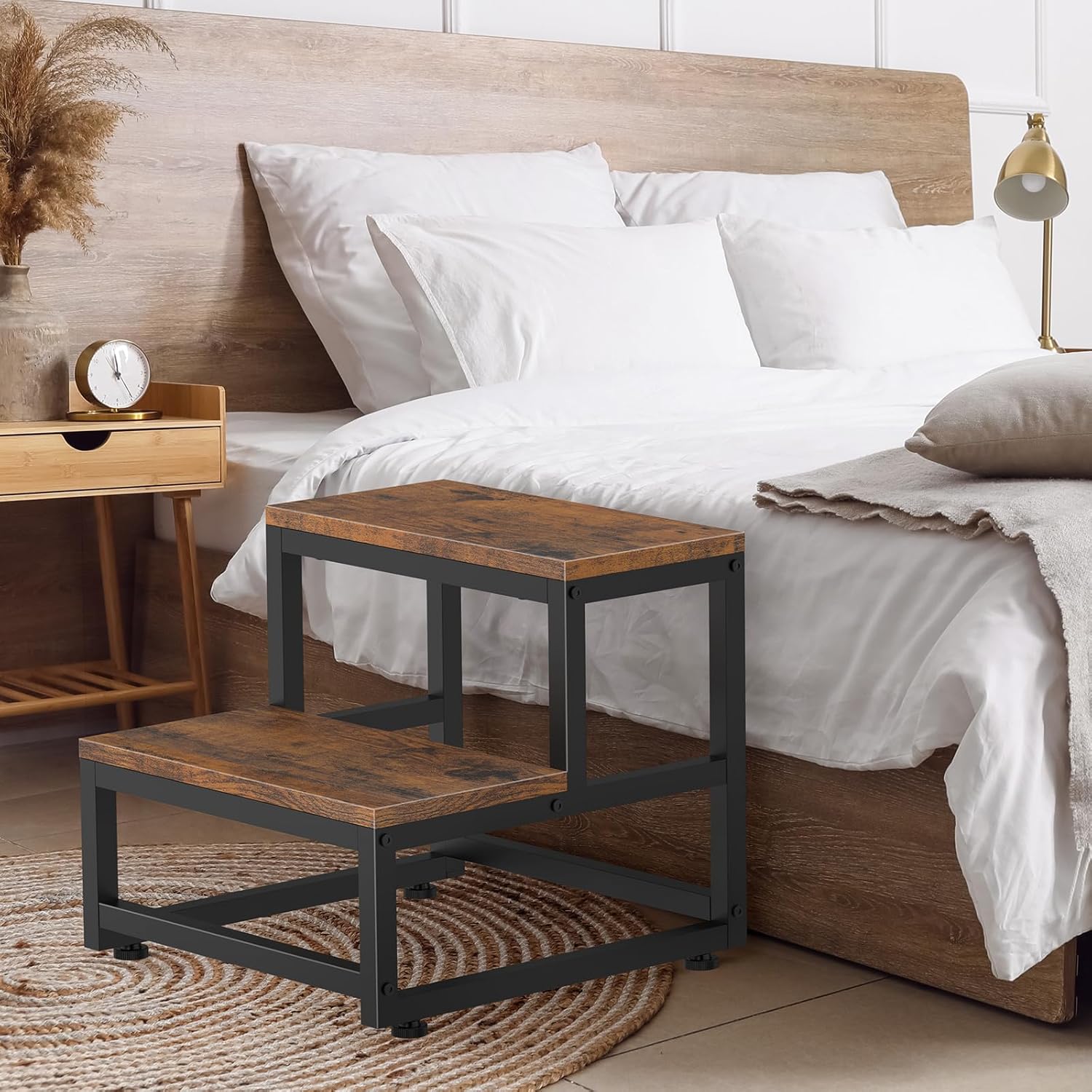 LIANTRAL - marchepied 2 marches - acier/bois - charge 227kg, antidérapant