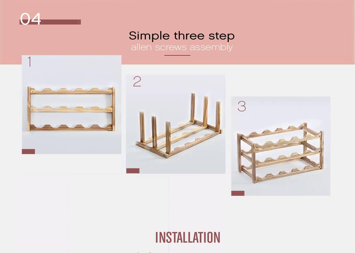 MAGIC SELECT - Casier à vin 12 bouteilles bois vintage - 3 étages