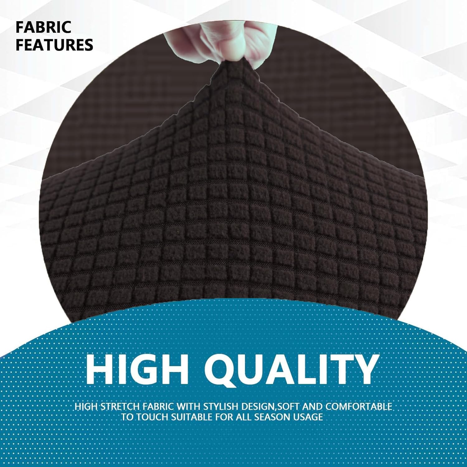 Housse canapé 1 place - extensible, antidérapante, accoudoirs, antitaches - universelle, super élastique - café