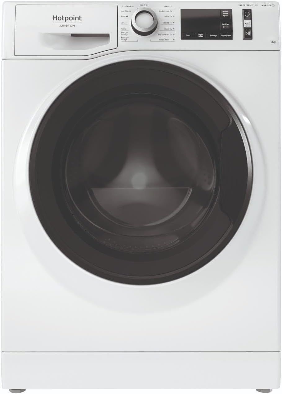 Hotpoint - Lave-linge frontal 9kg, 1400 tr/min, Inverter, vapeur - NAM11948WMFR