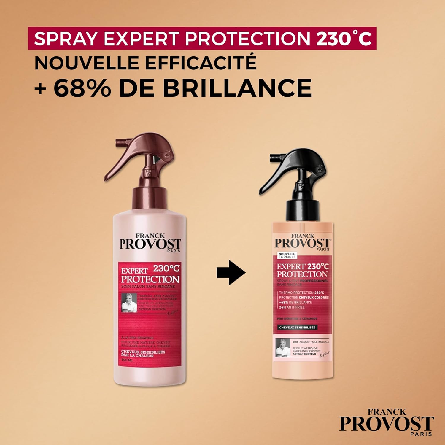 Franck Provost - Soin 4-en-1 sans rinçage - 190ml x2 - Protection 230°C