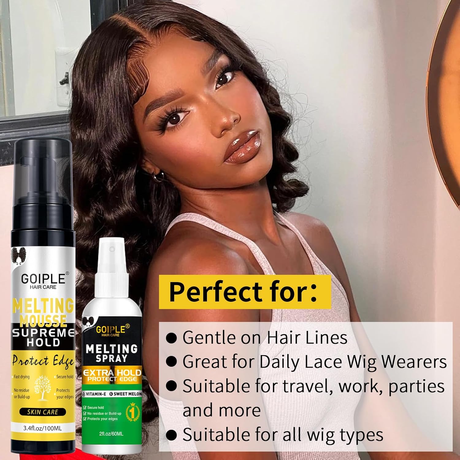 Spray de fusion de dentelle - adhésif sans colle - maintien durable - installation facile