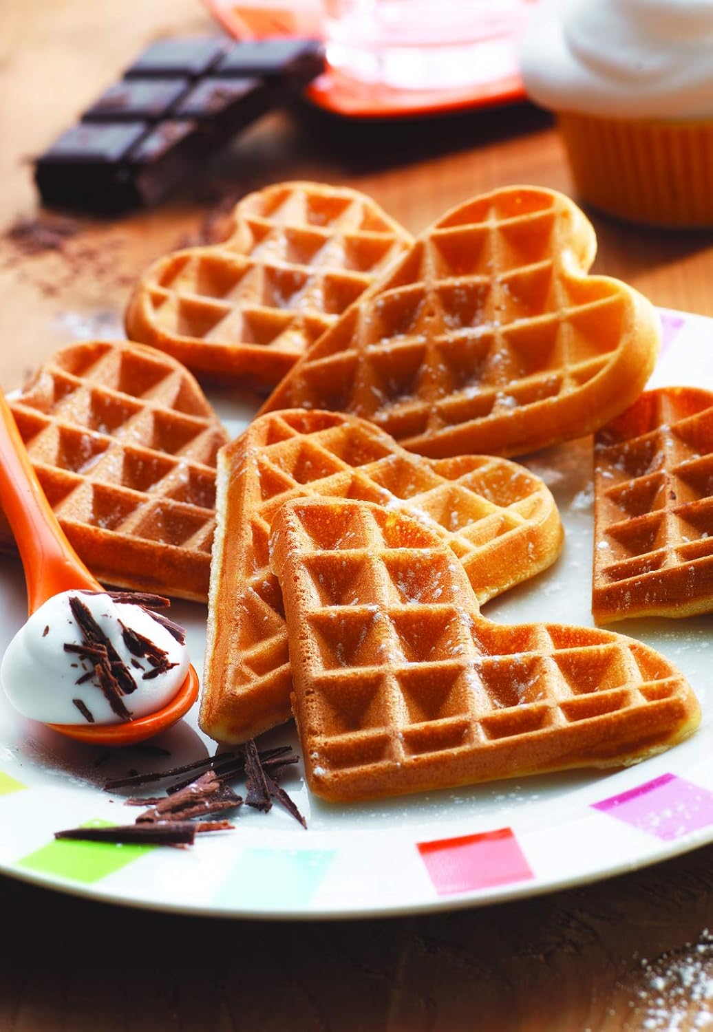 Tefal – Gaufrier cœur, plaques antiadhésives, 1000W, WM310D