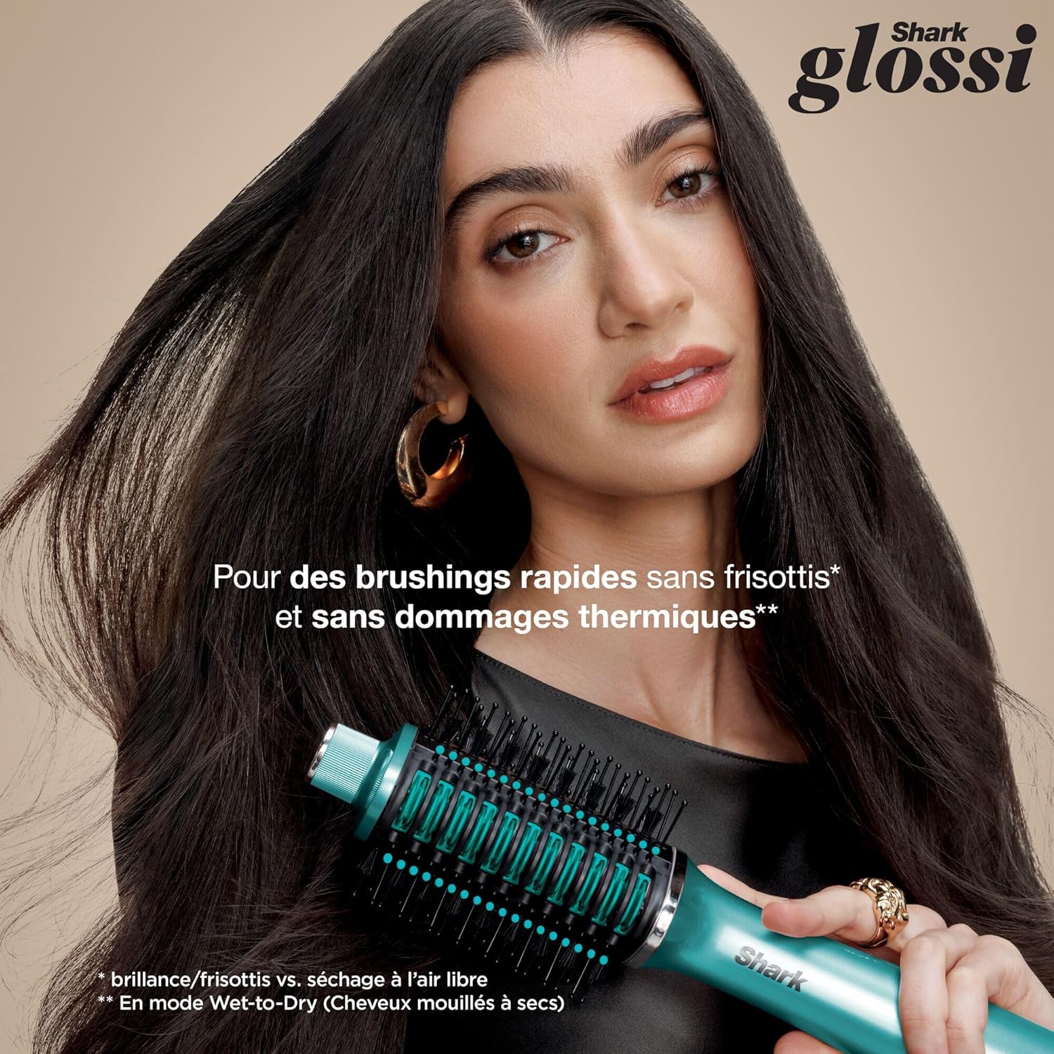 Shark - Glossi 2-en-1 - plaques céramique, anti-frisottis, tous cheveux - HT302EUTL