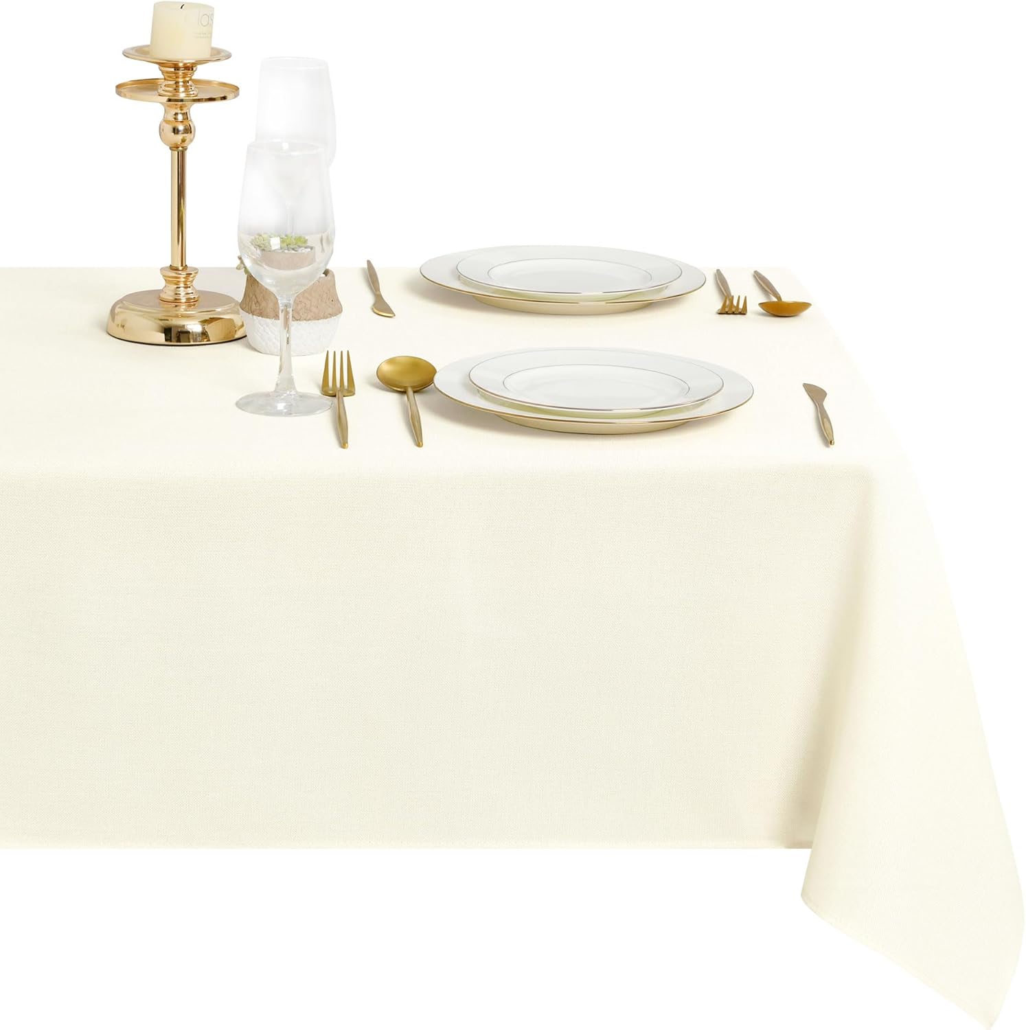 DWCN - Nappe effet lin 110x140cm - anti-tache, lavable, imperméable