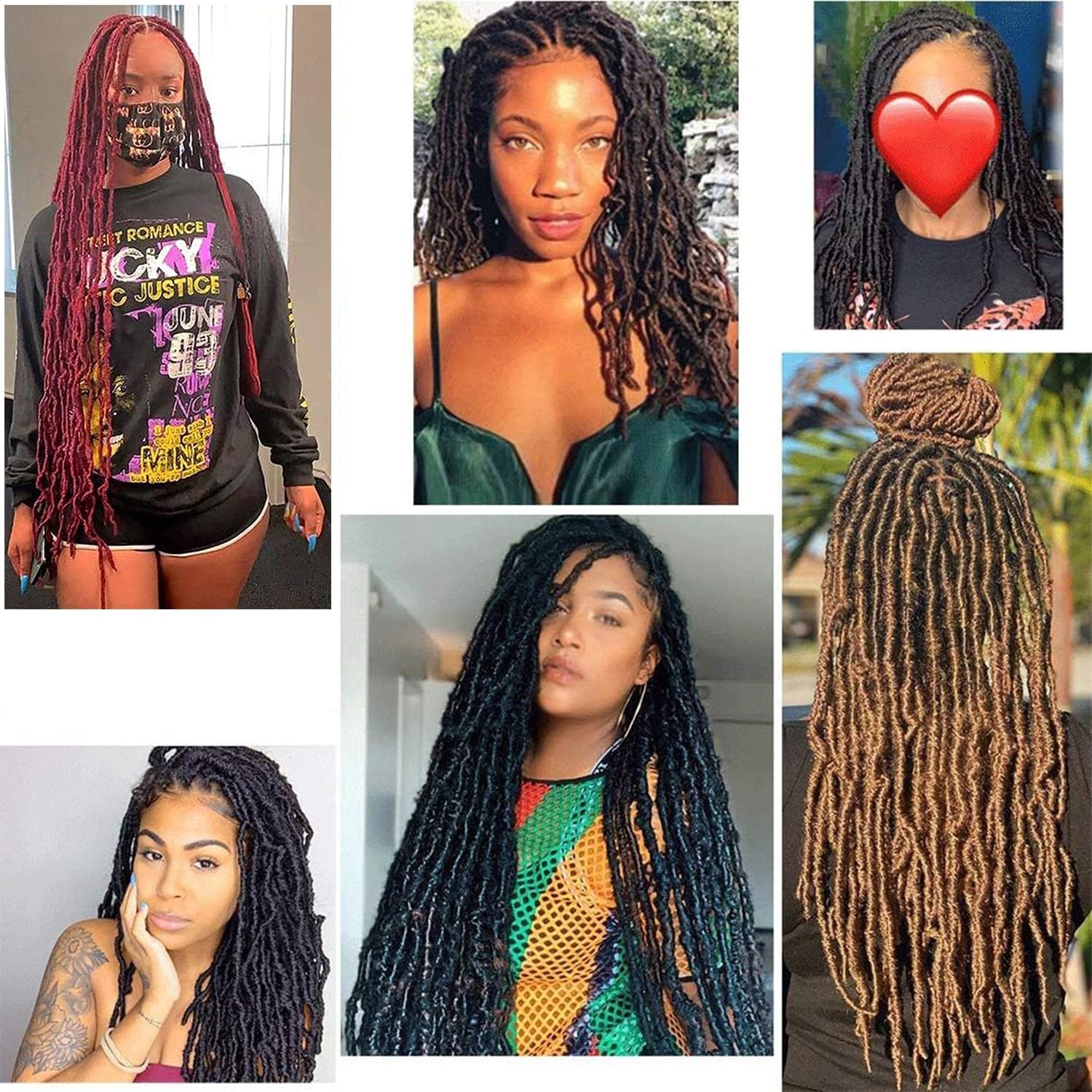 Xtrend - 7 Packs Nu Soft Locs - 30 pouces - cheveux ondulés marron, 12 brins, extension douce, 30#