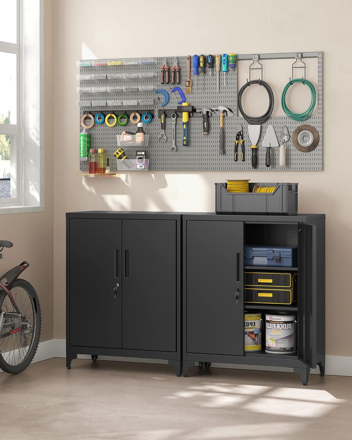 SONGMICS - armoire de bureau acier, 2 portes, verrouillable  OMC013B01