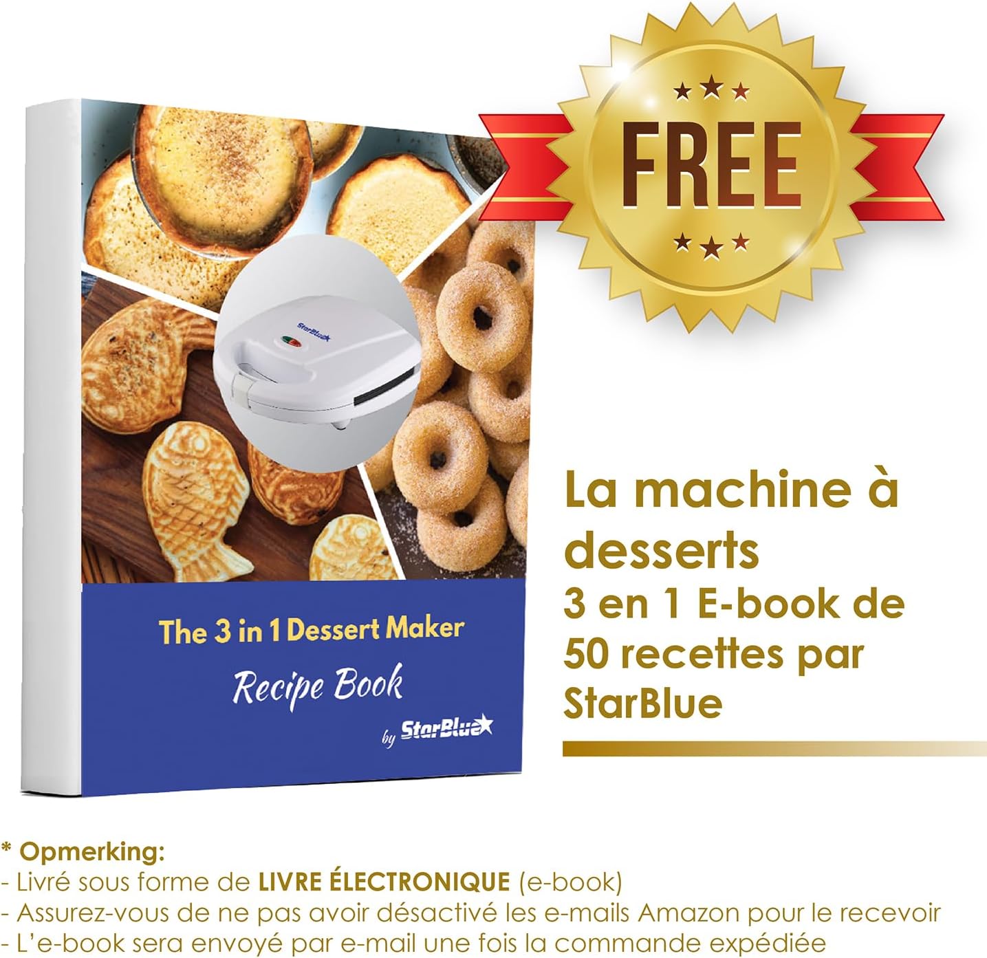 StarBlue - Appareil 3 en 1, plaques amovibles, 700-800W, blanc