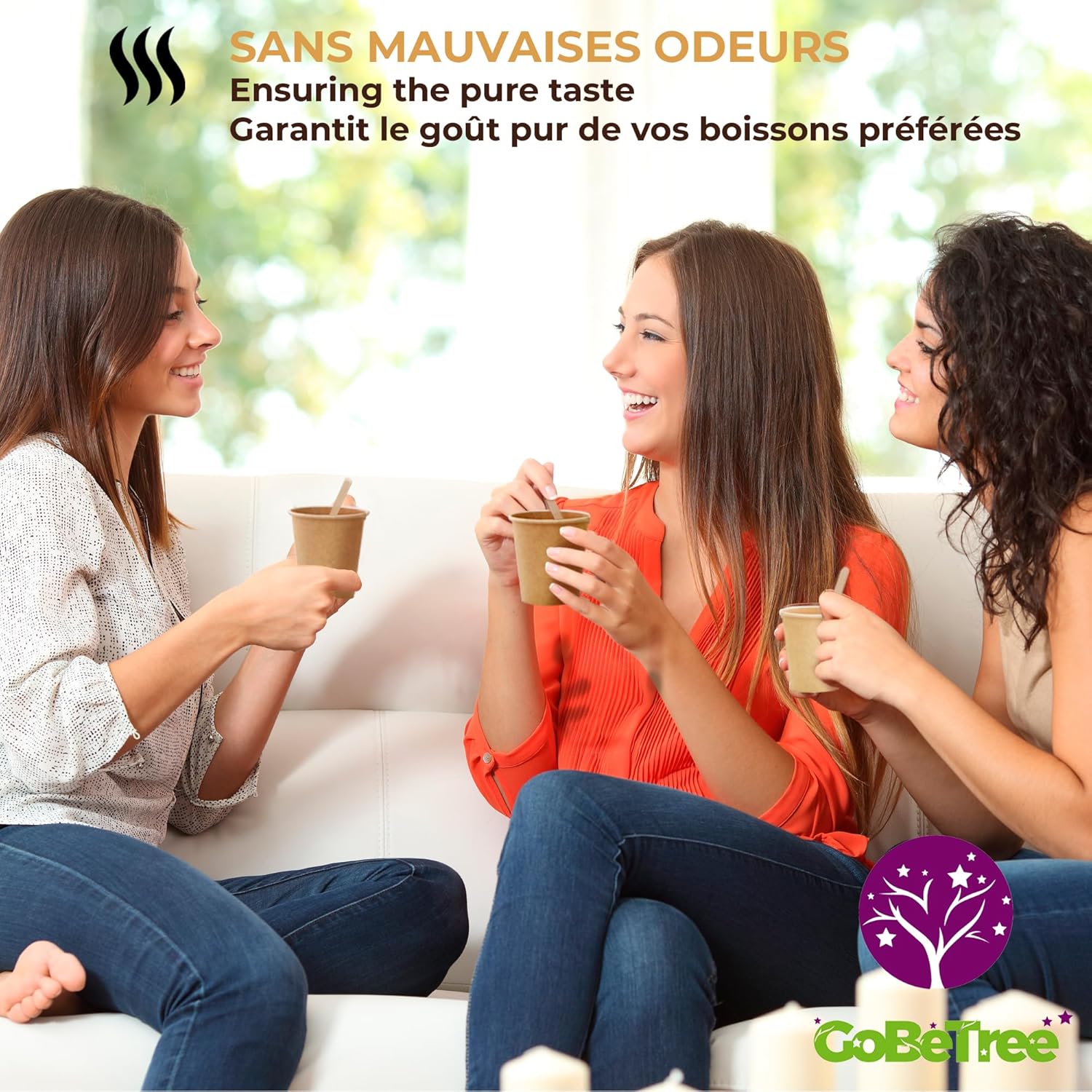 Gobelets jetables en carton - kraft - 210ml - résistants, étanches