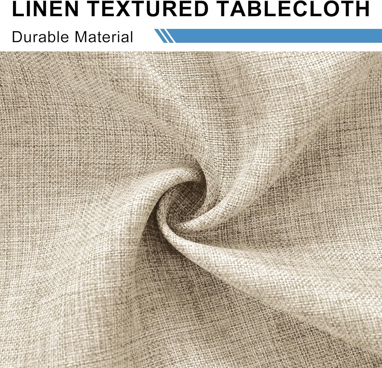 DWCN - série Beige - 110x110cm - Nappe imperméable anti-tache effet lin