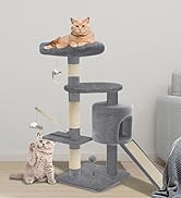 VOUNOT Arbre à chat stable Arbre à chat Arbre d'escalade pour chats, avec plateformes, grotte, corde en sisal, 115...