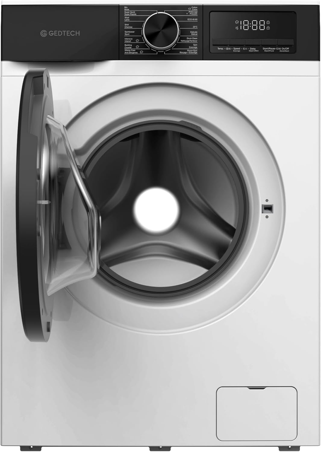 GEDTECH - lave-linge frontal 8kg 1400tr/min, classe A, 16 programmes - GLL81400WH