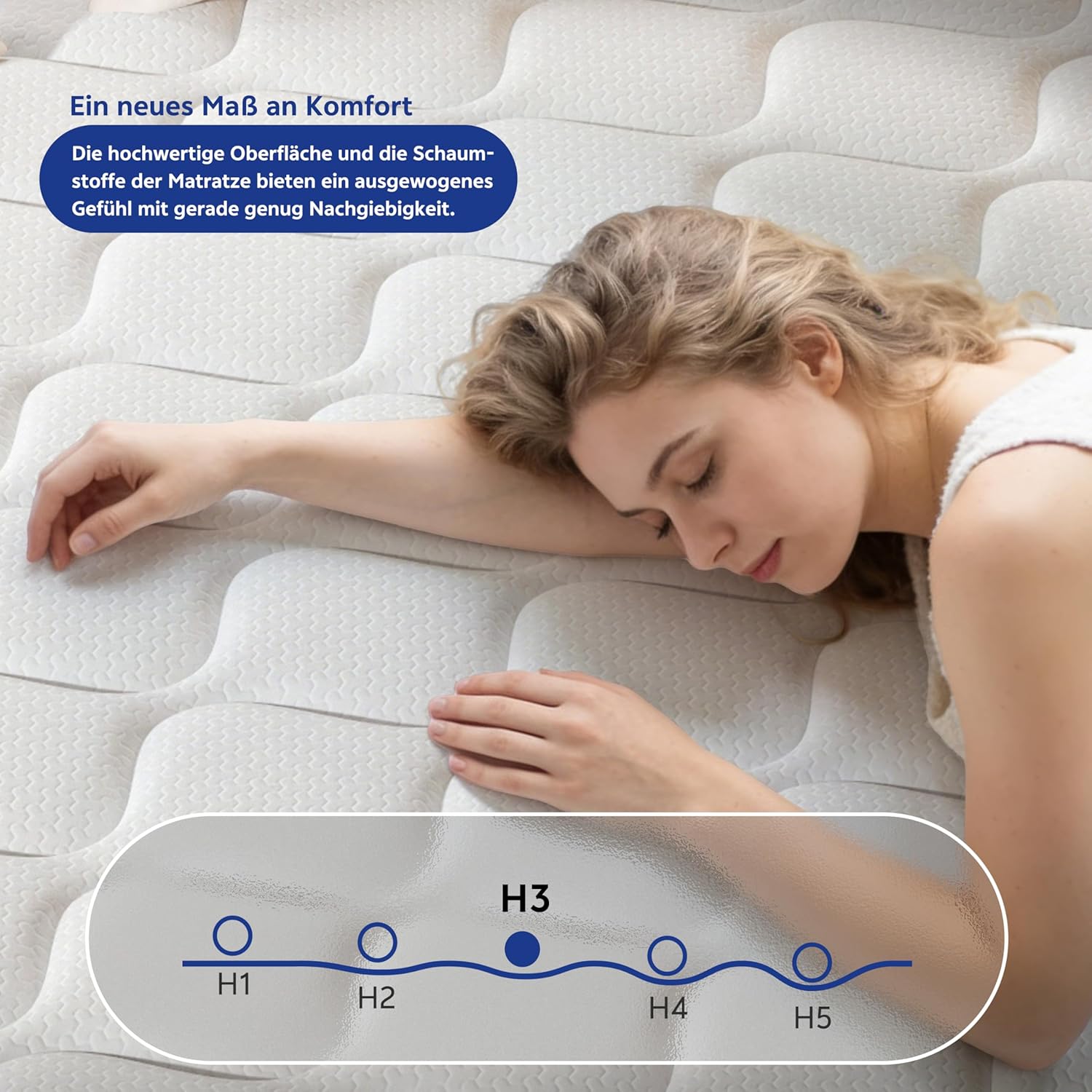 PurrJoys - Matelas ressorts/mémoire - 180x200x25 cm - confort moyen, respirant, CertiPUR-US/Oeko-TEX