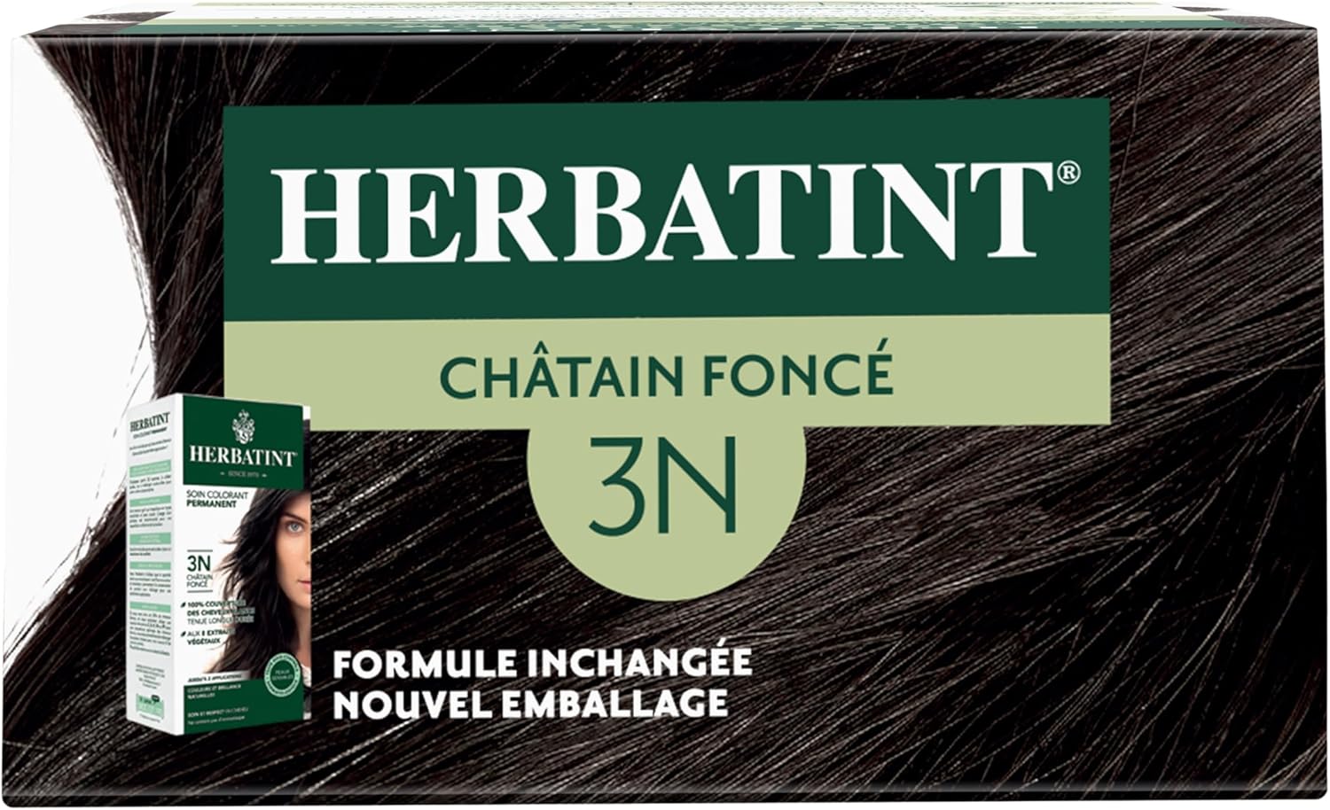 Herbatint - Soin Colorant Permanent 170ml - Châtain Foncé, Sans Ammoniaque, 8 extraits bio, 3N