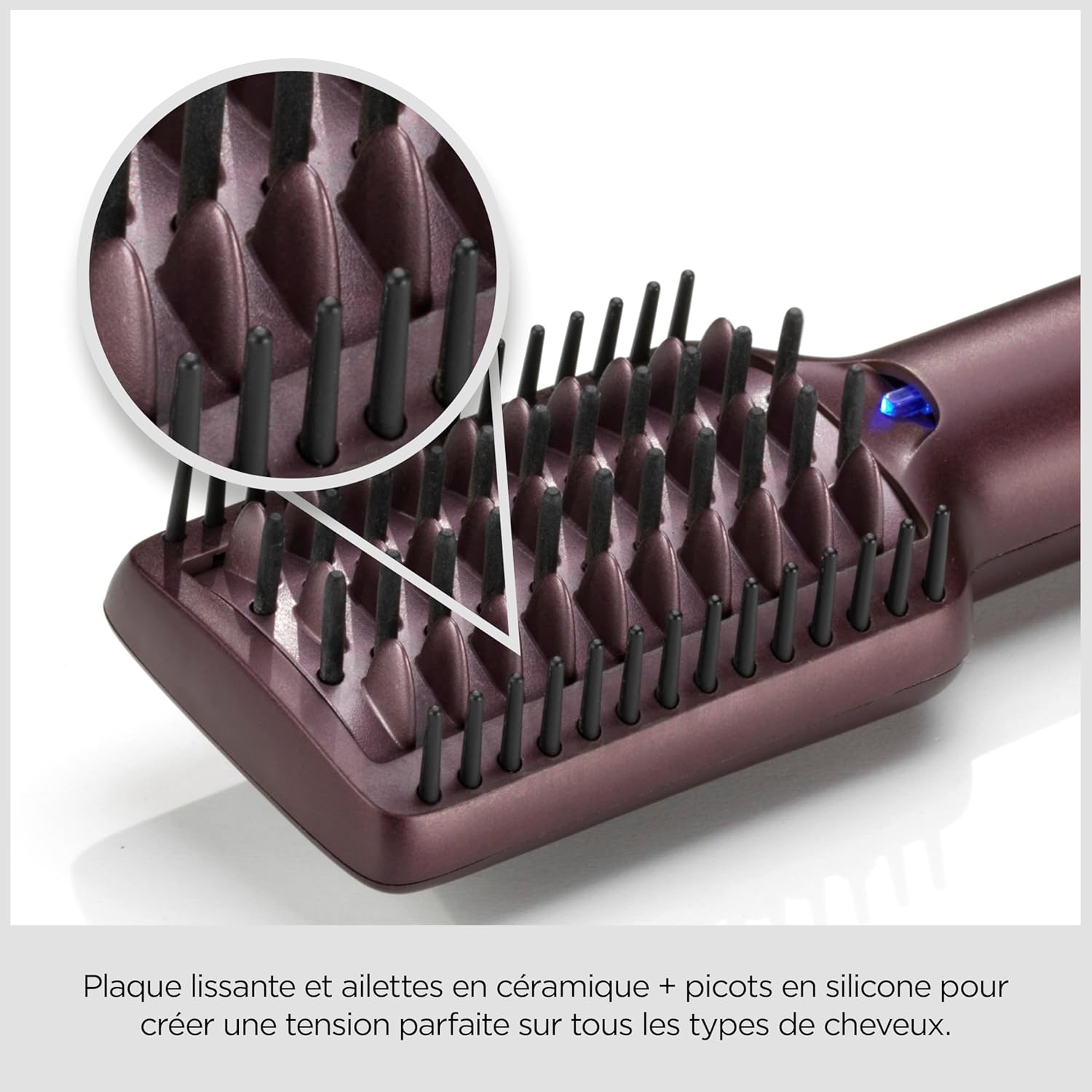 BaByliss - Brosse lissante Air Power Smooth - ionique, lissage cheveux mouillés/secs, anti-frisottis - AS640E