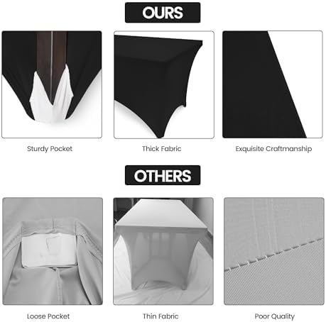 Utopia Kitchen - nappe extensible - 244 cm - polyester spandex, lavable, noir