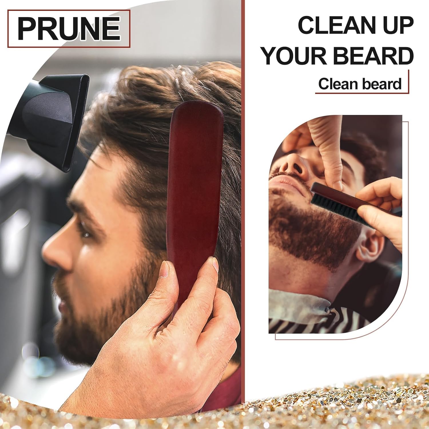 Brosse à cheveux en poils de sanglier - Brosse plaquante - Pour femmes et hommes - Idéale cheveux et barbe